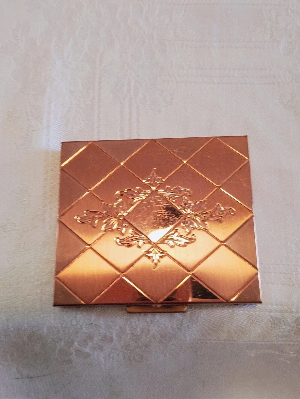 Vintage Copper Accordion Foldout Photo Wallet Snap Lock Button Closure MCM